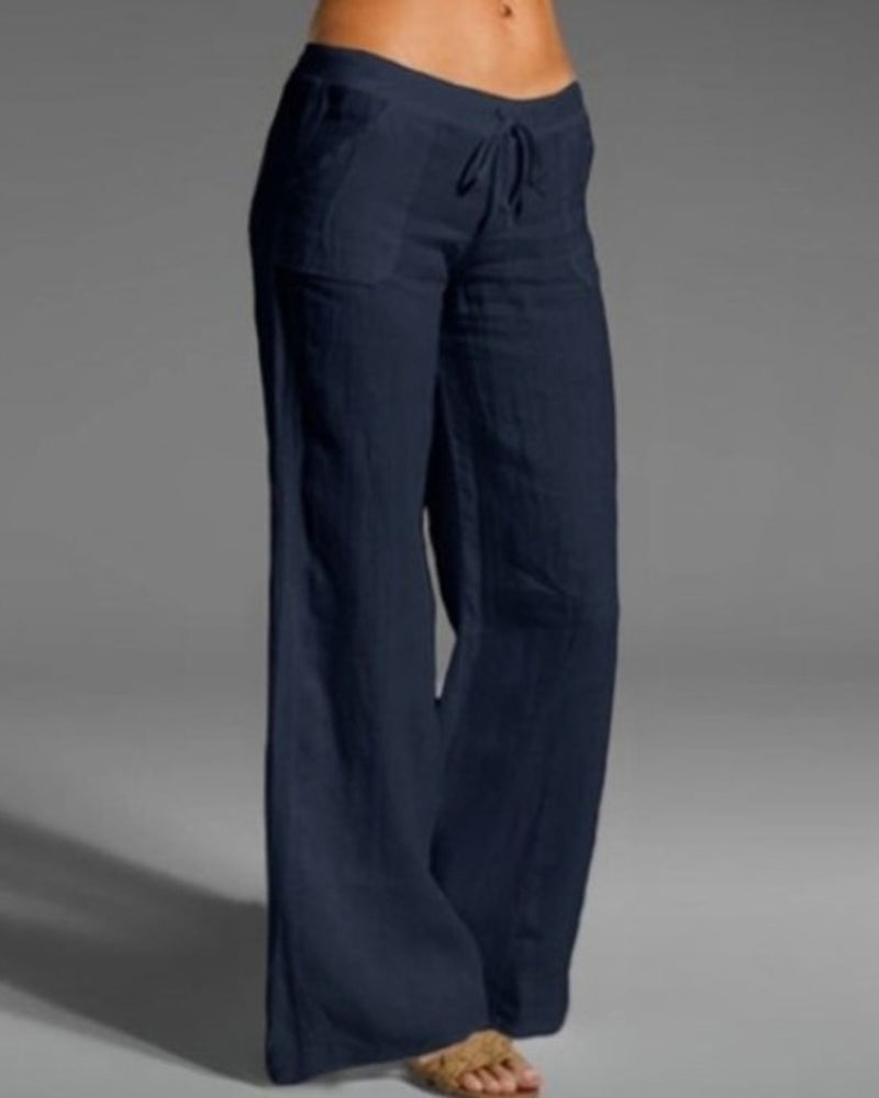Effen broek met wijde Pijpen