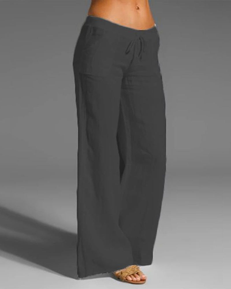 Effen broek met wijde Pijpen