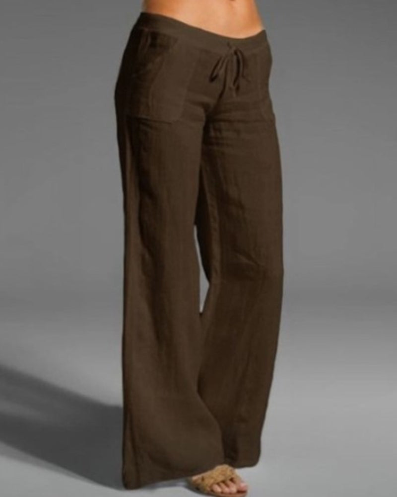 Effen broek met wijde Pijpen