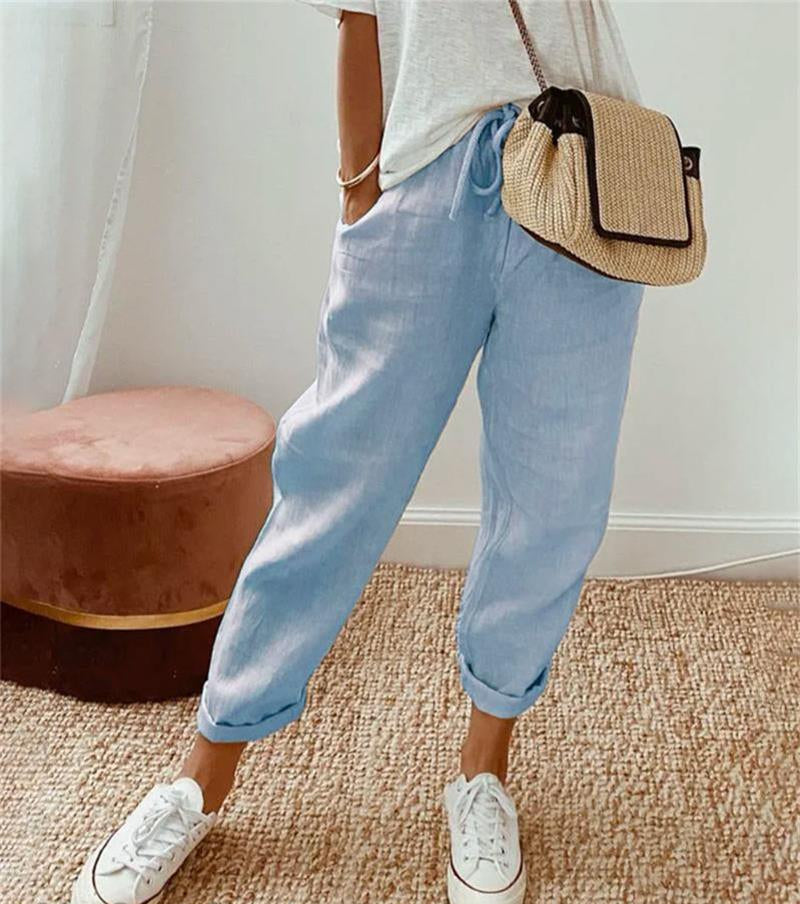 Elegante linnen zomerbroek