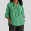 Linnen blouse met relaxte elegantie