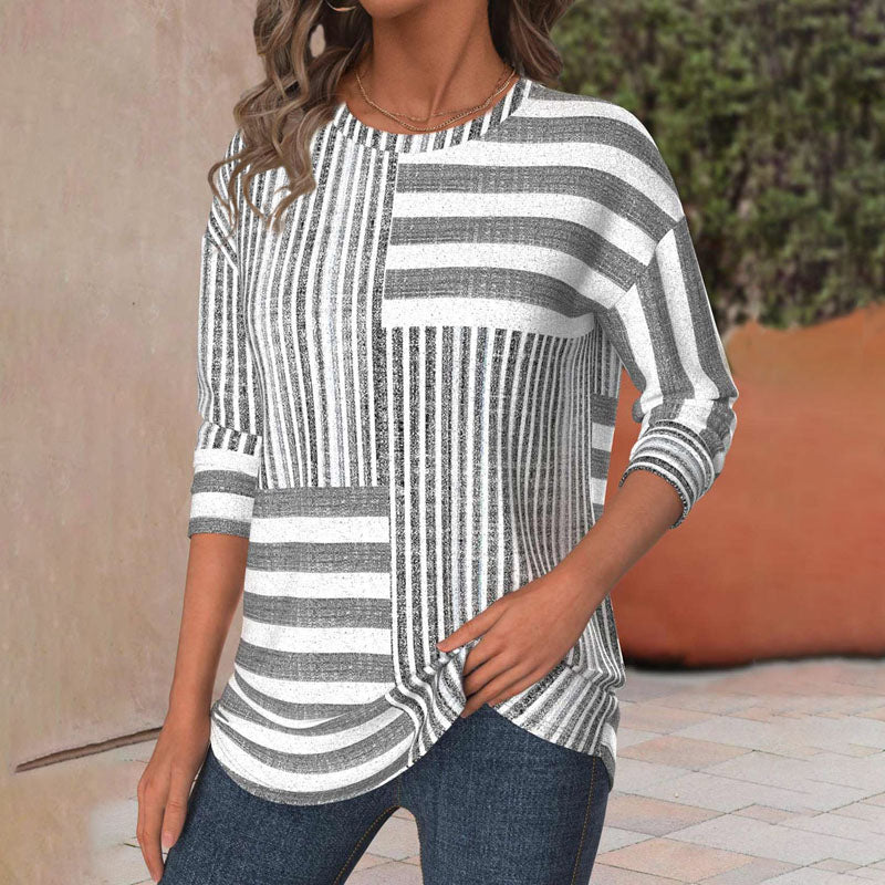 Gestreepte Blouse met Modieuze Twist