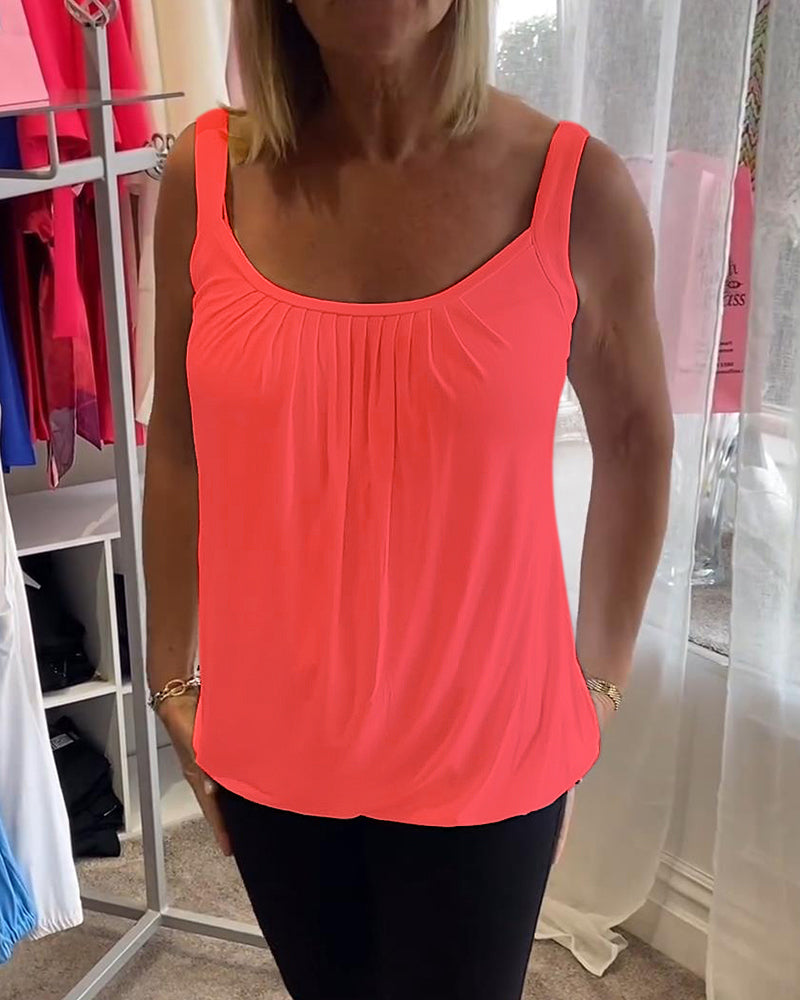 Casual mouwloze top met plooi