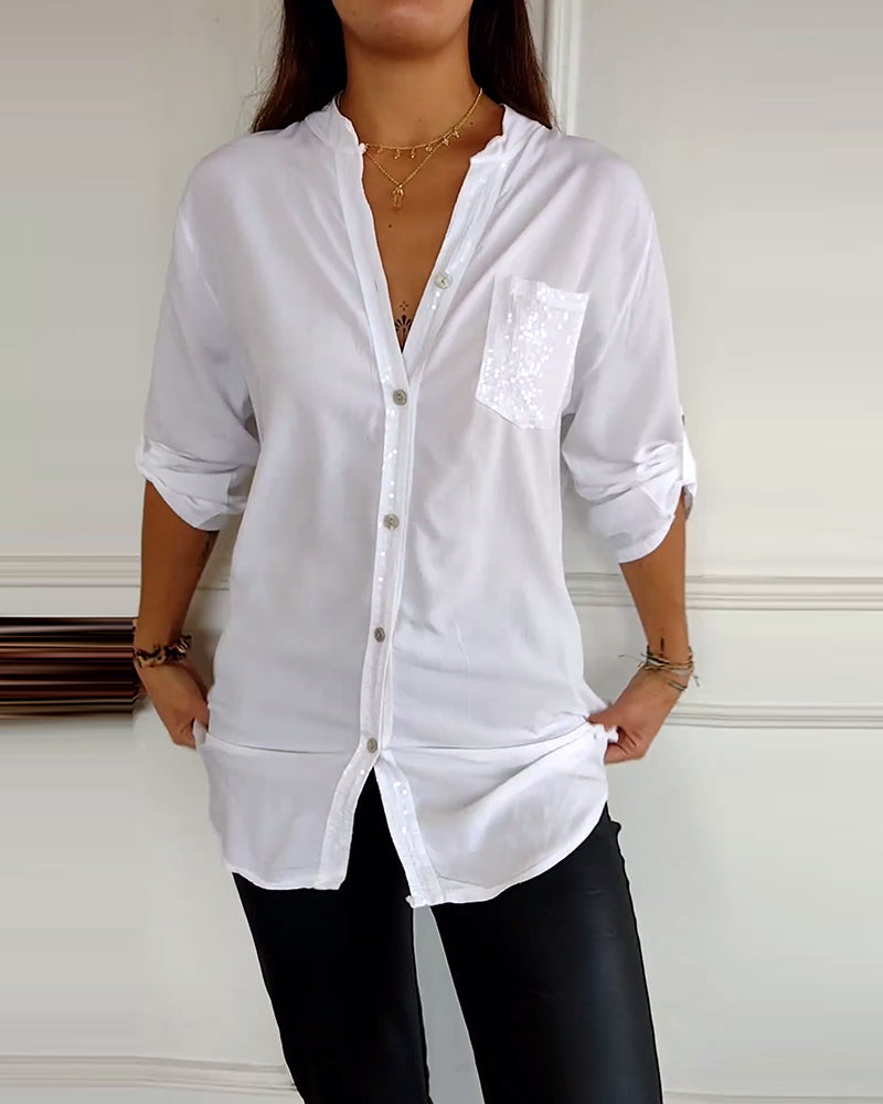 Casual Top met Pailletten Details