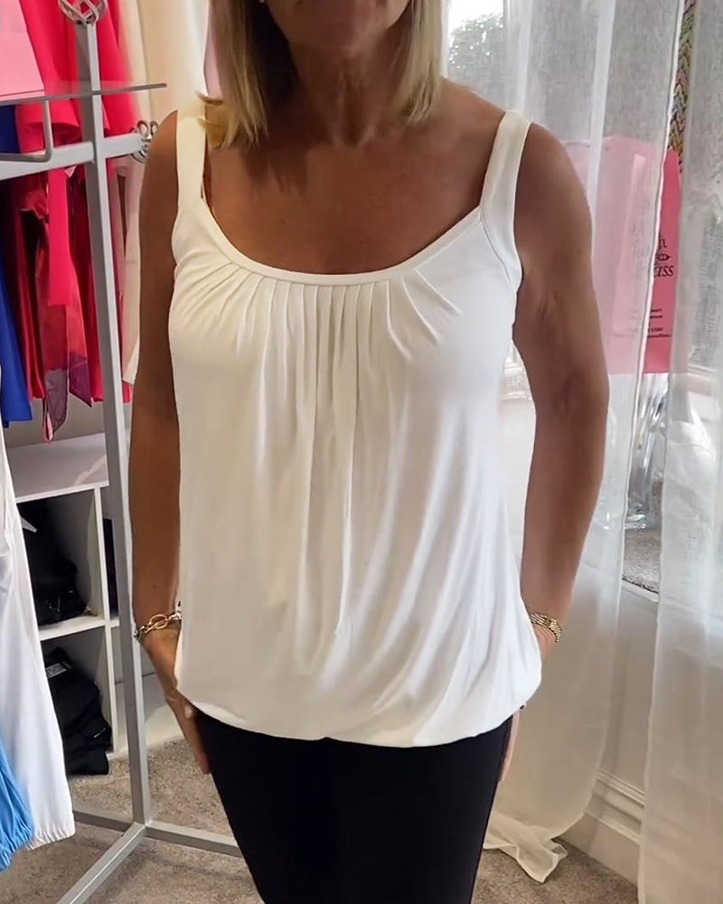 Casual mouwloze top met plooi
