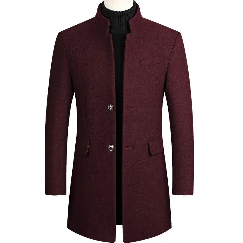Kasjmier-wollen heren trenchcoat