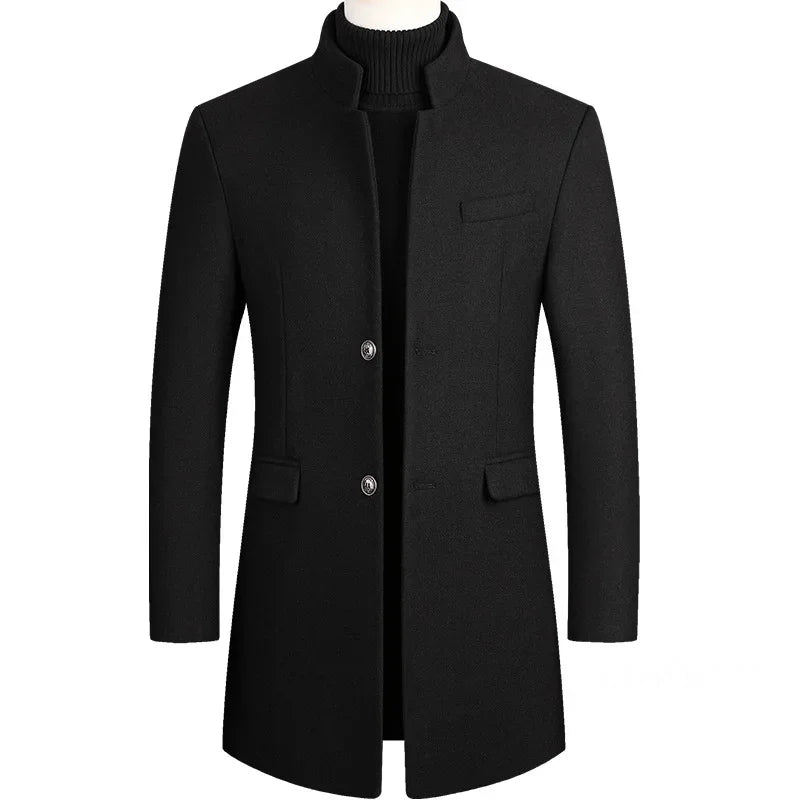 Kasjmier-wollen heren trenchcoat