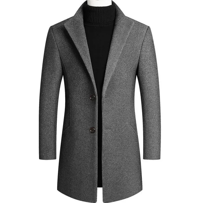 Kasjmier-wollen heren trenchcoat