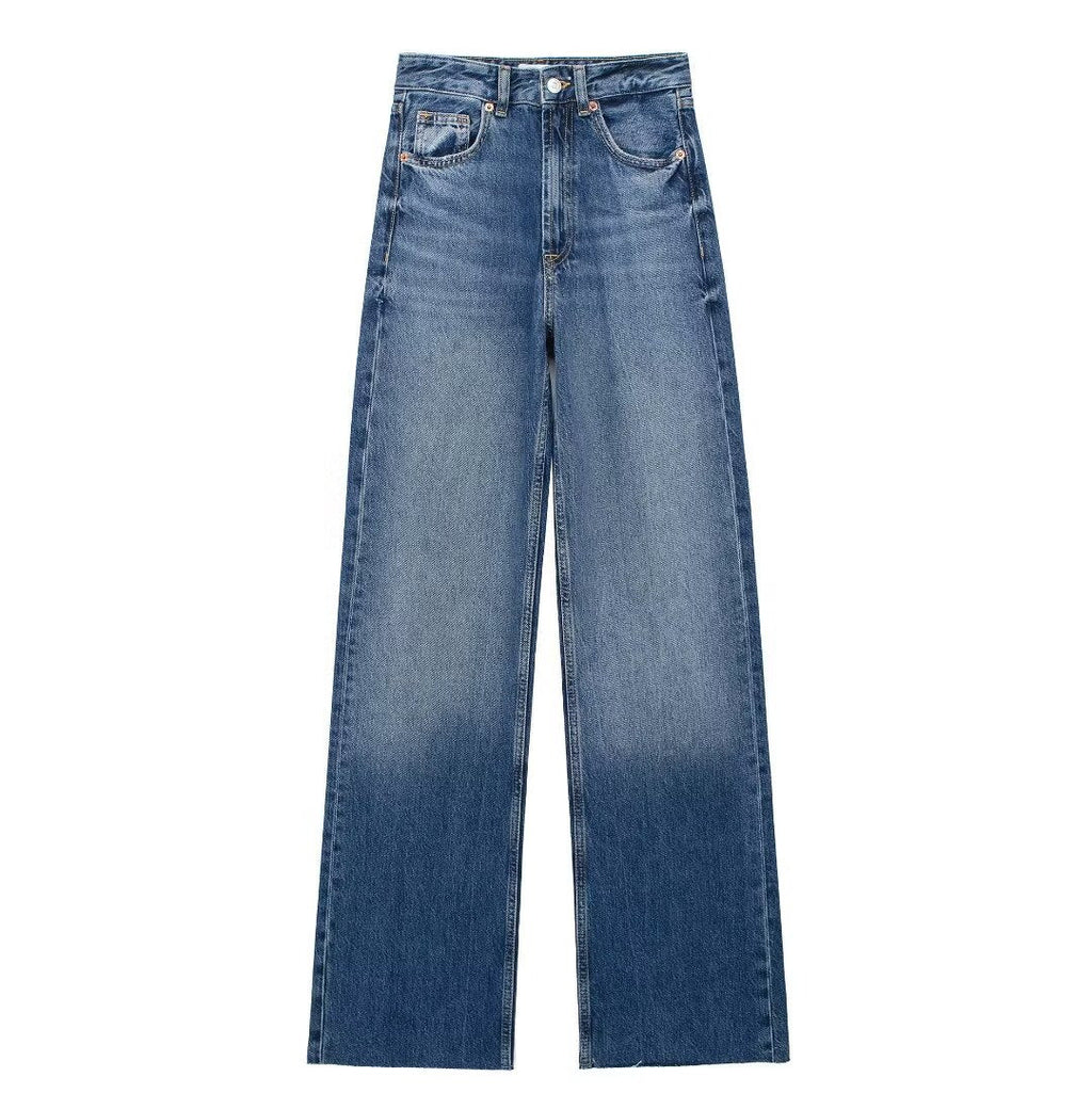 Blauwe Damesbroek Wide Leg