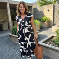 Jurk met print en V-hals