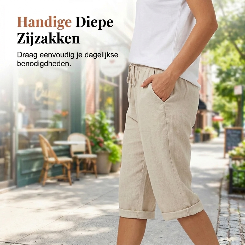 Katoen linnen Dames Shorts 1+1 Gratis