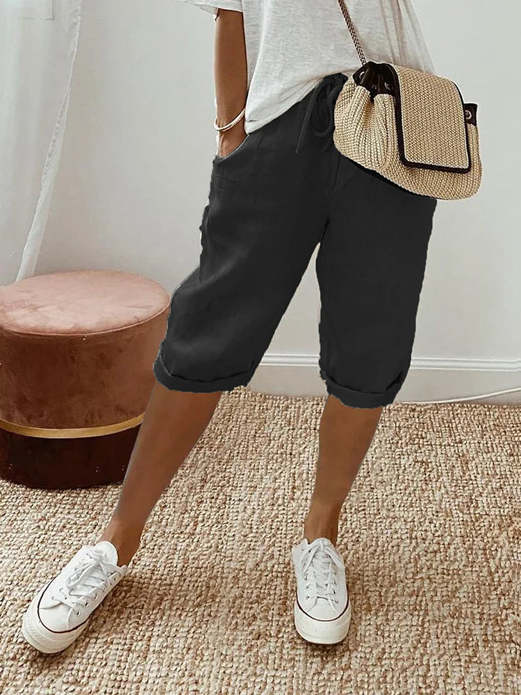 Katoen linnen Dames Shorts 1+1 Gratis